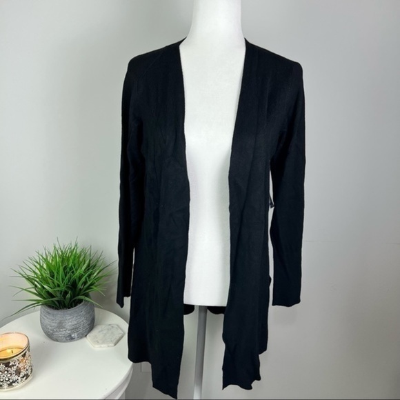 Worthington womens size petite medium black open front cardigan - Picture 2 of 10